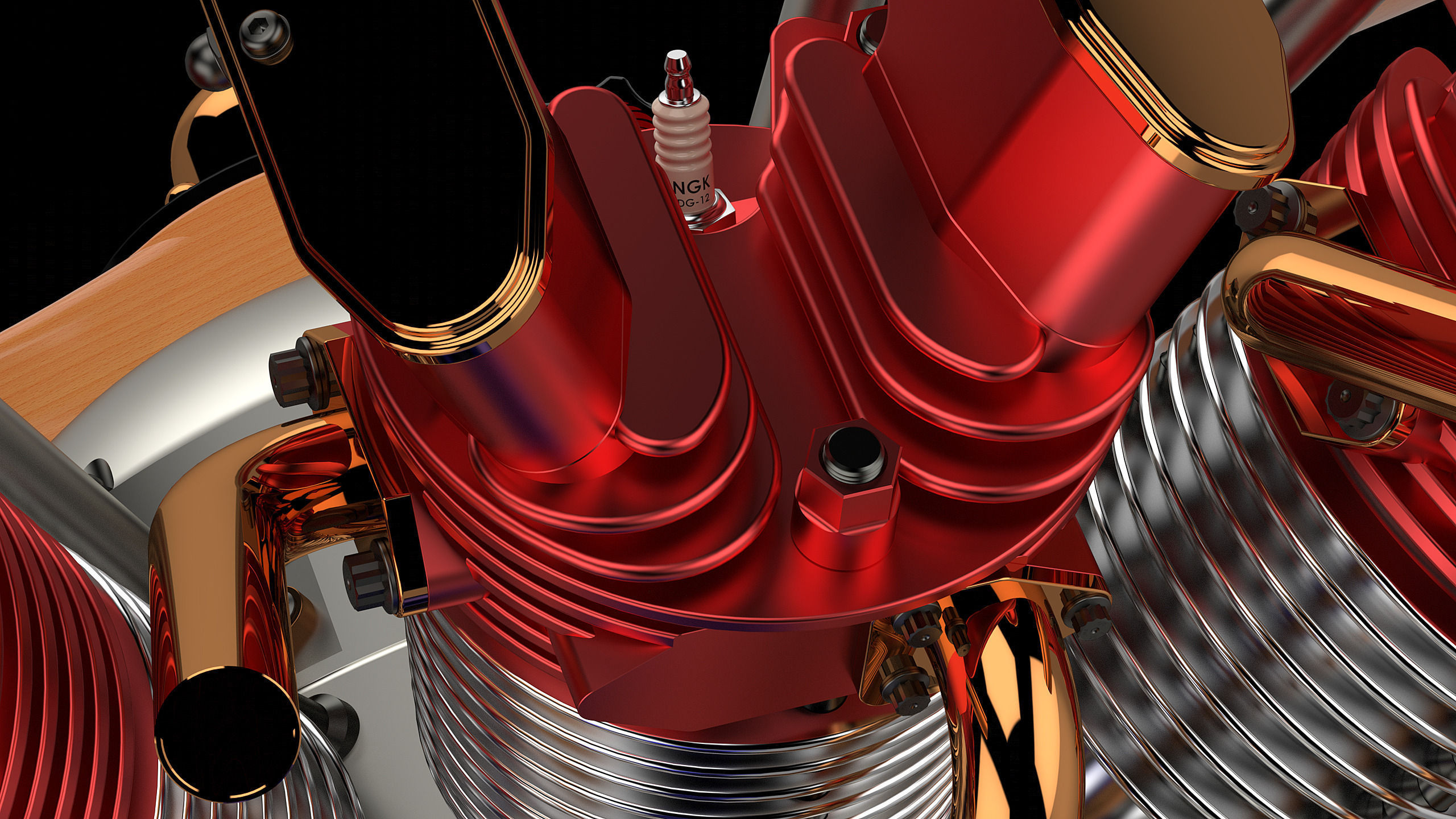 Karl-Erik Olsryd 9-Cylinder Radial Wright J-5 Whirlwind free 3D model ...