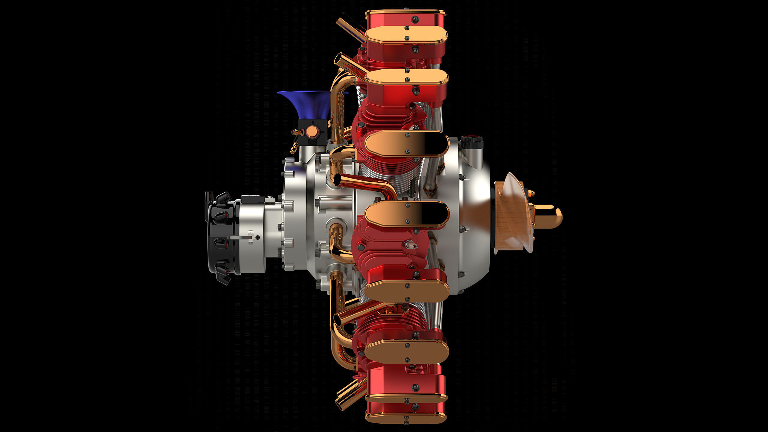 Karl-Erik Olsryd 9-Cylinder Radial Wright J-5 Whirlwind free 3D model ...