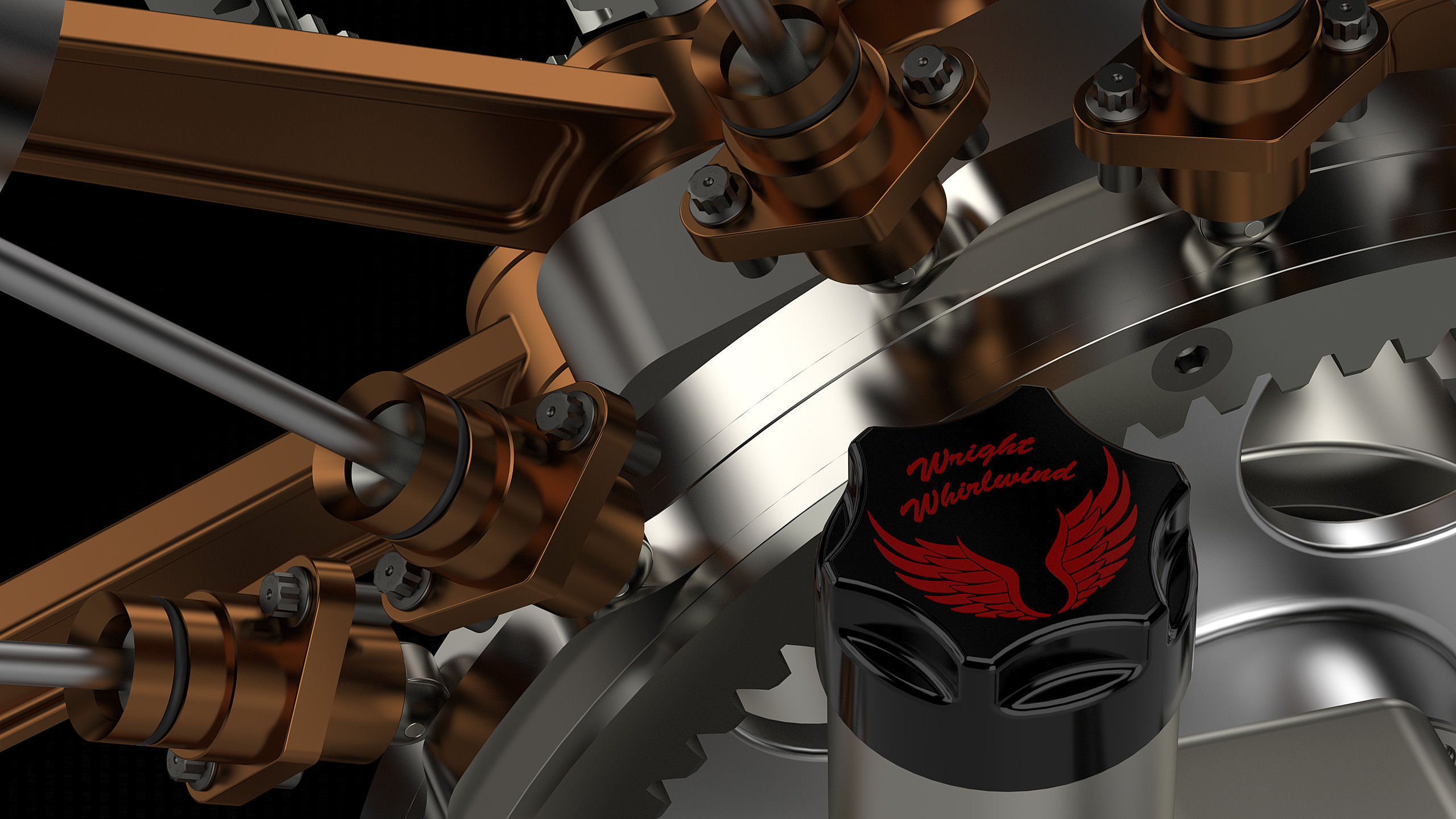 Karl-Erik Olsryd 9-Cylinder Radial Wright J-5 Whirlwind free 3D model ...