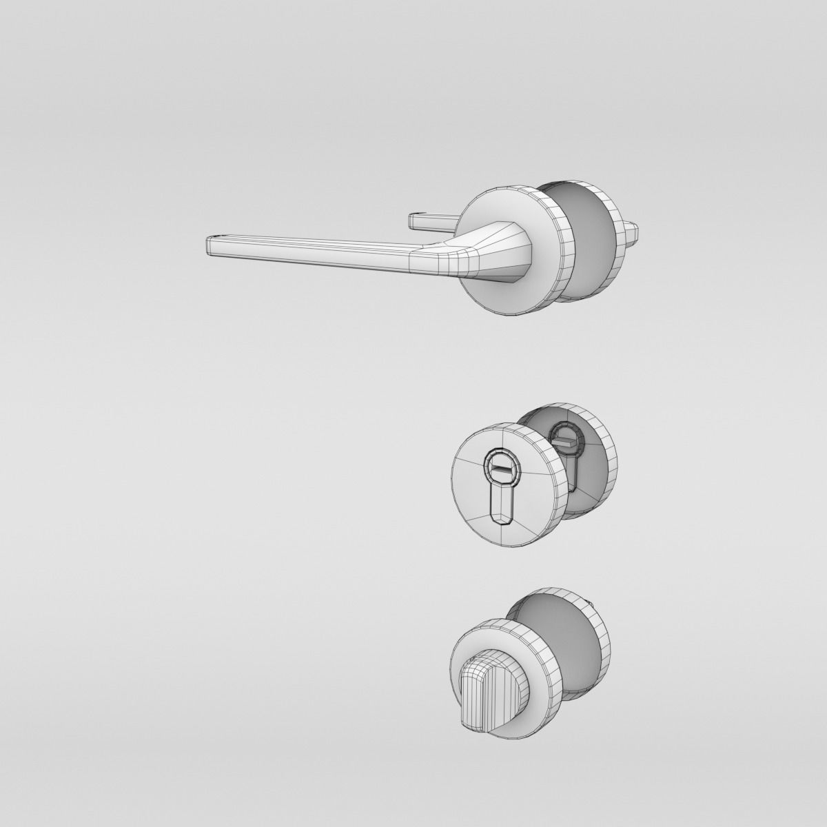 Door Handle 02 Blender Cycles 3D model CGTrader