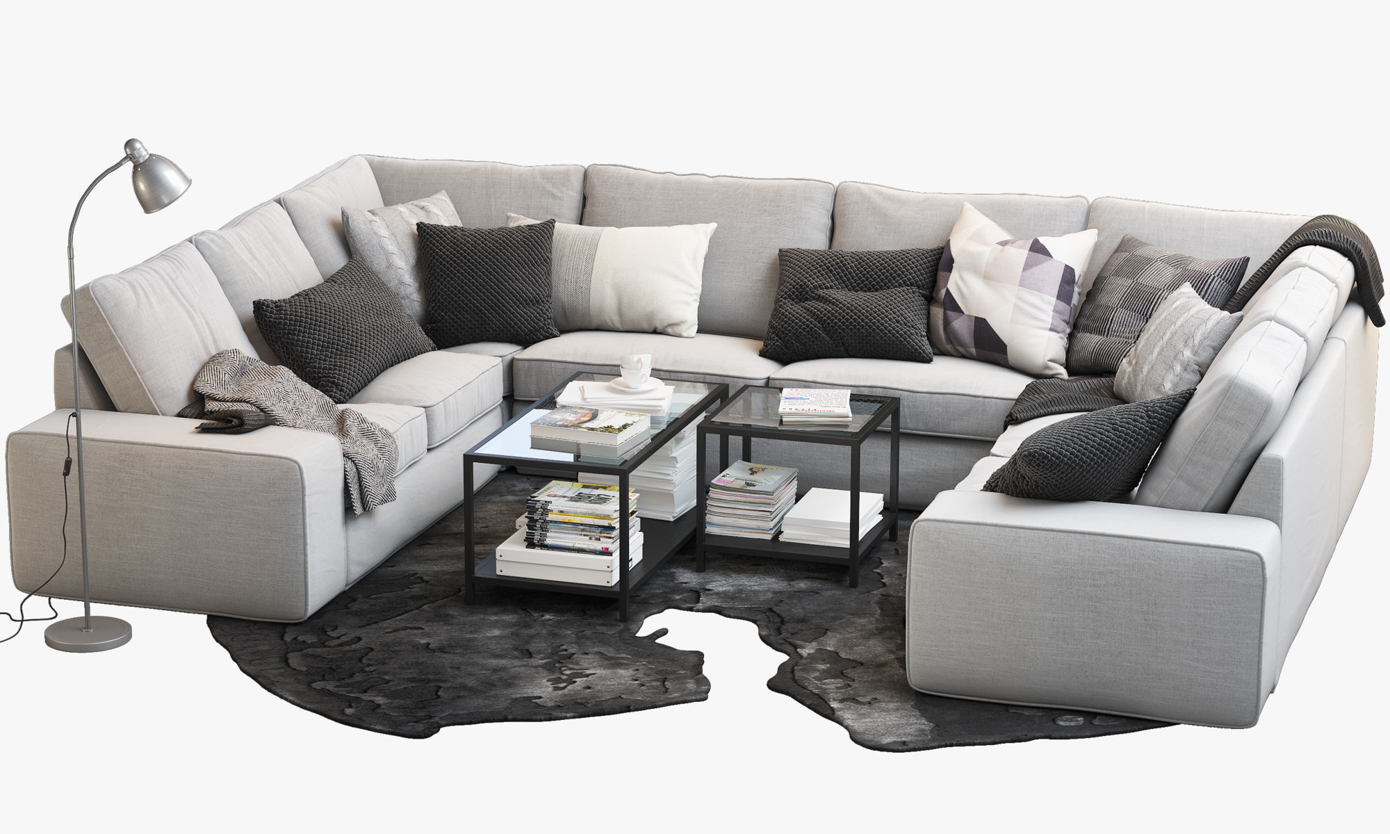 KIVIK 7seat Ushaped sofa Ikea 3D model CGTrader