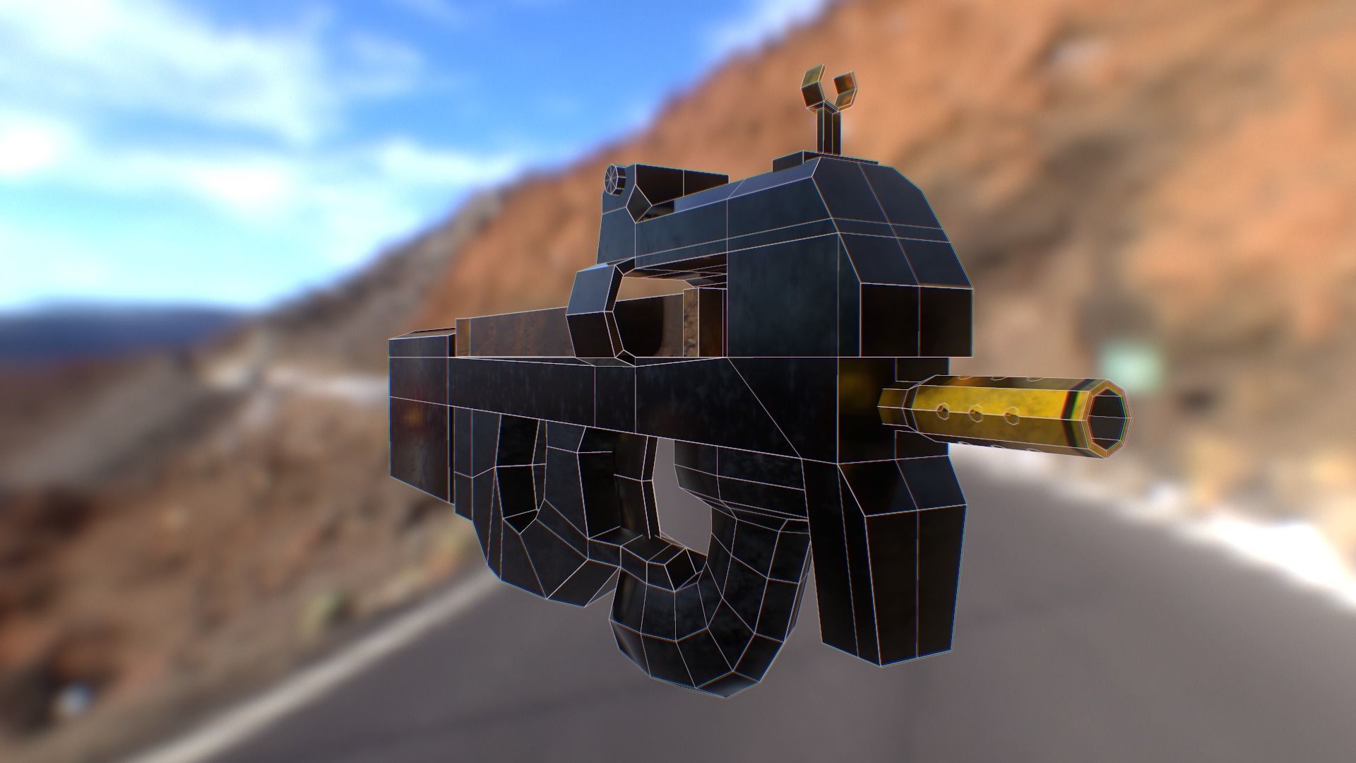 3D model P90 Weapon Low Poly - Game Asset VR / AR / low-poly | CGTrader
