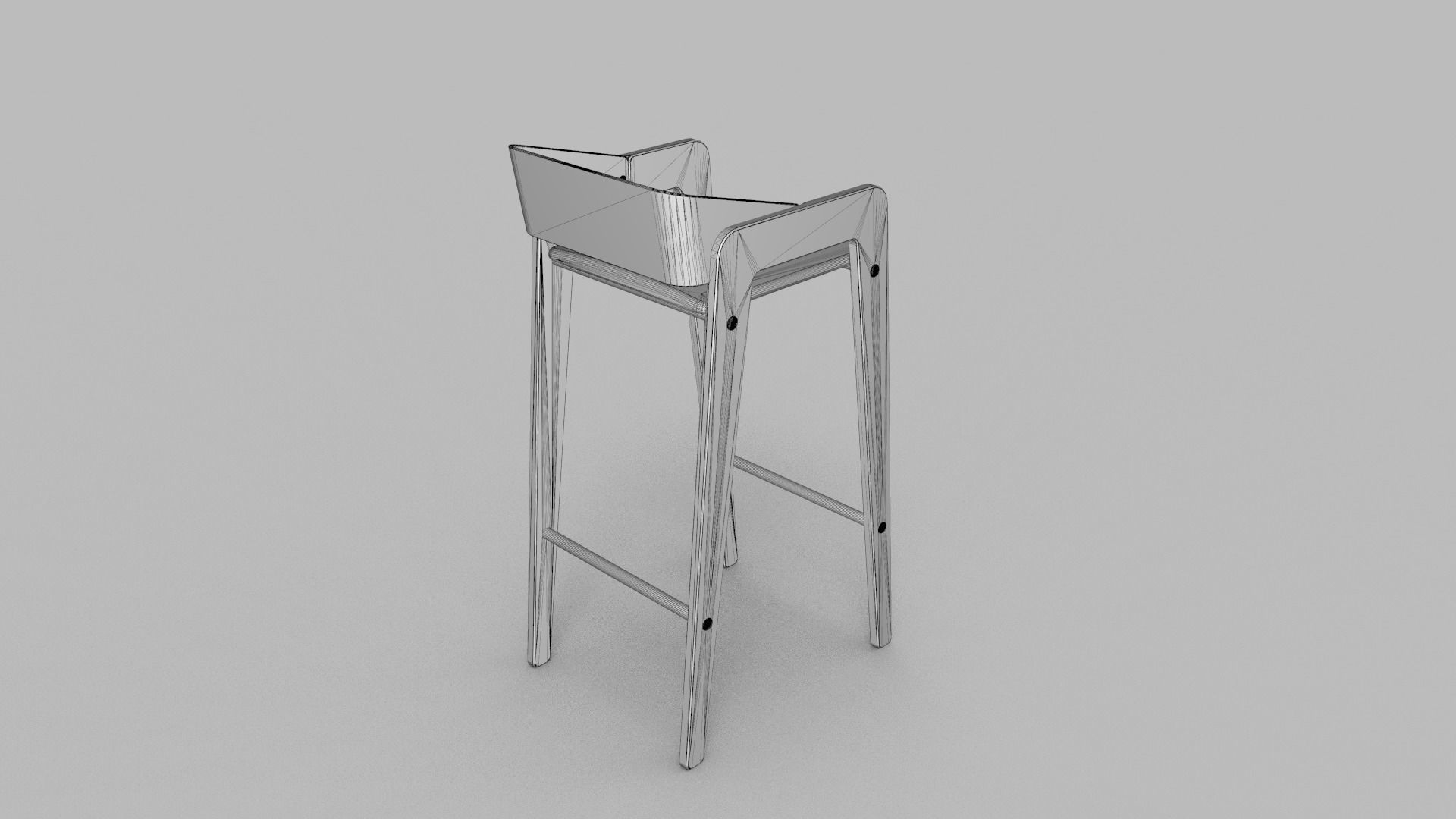 3d Designer Bar Stool Mid Century Modern Style Made From 1 Designer Bar Stool Mid Century Modern Style Made From Walnut 3d Model Obj Mtl Fbx Dxf