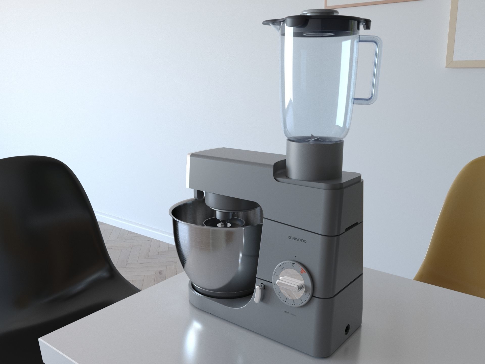 Kenwood Chef Classic Stand Mixer 3D model CGTrader