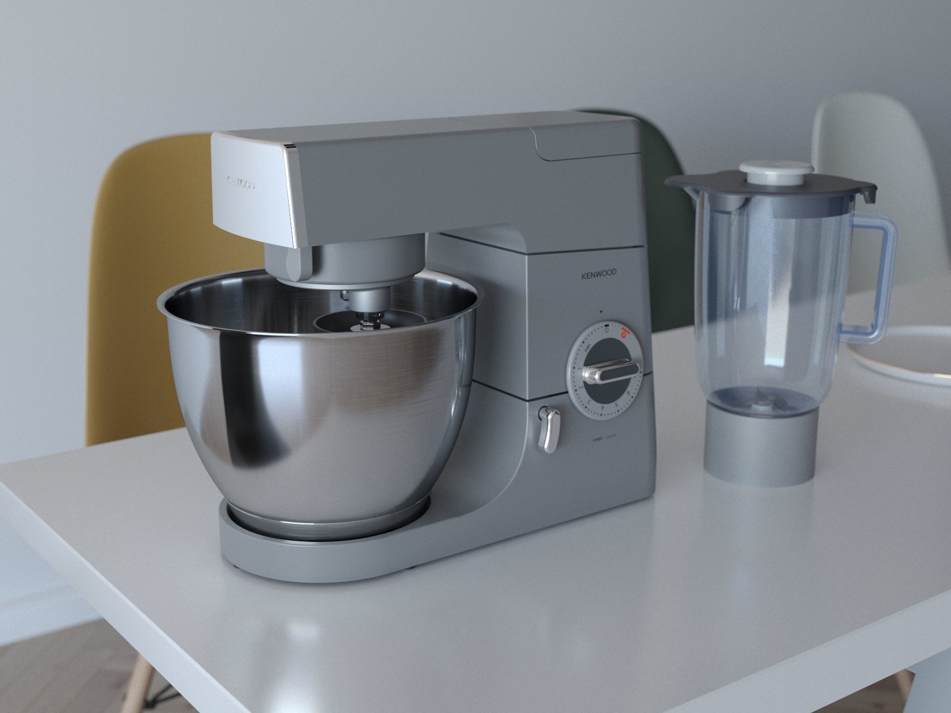 Kenwood Chef Classic Stand Mixer 3D model CGTrader