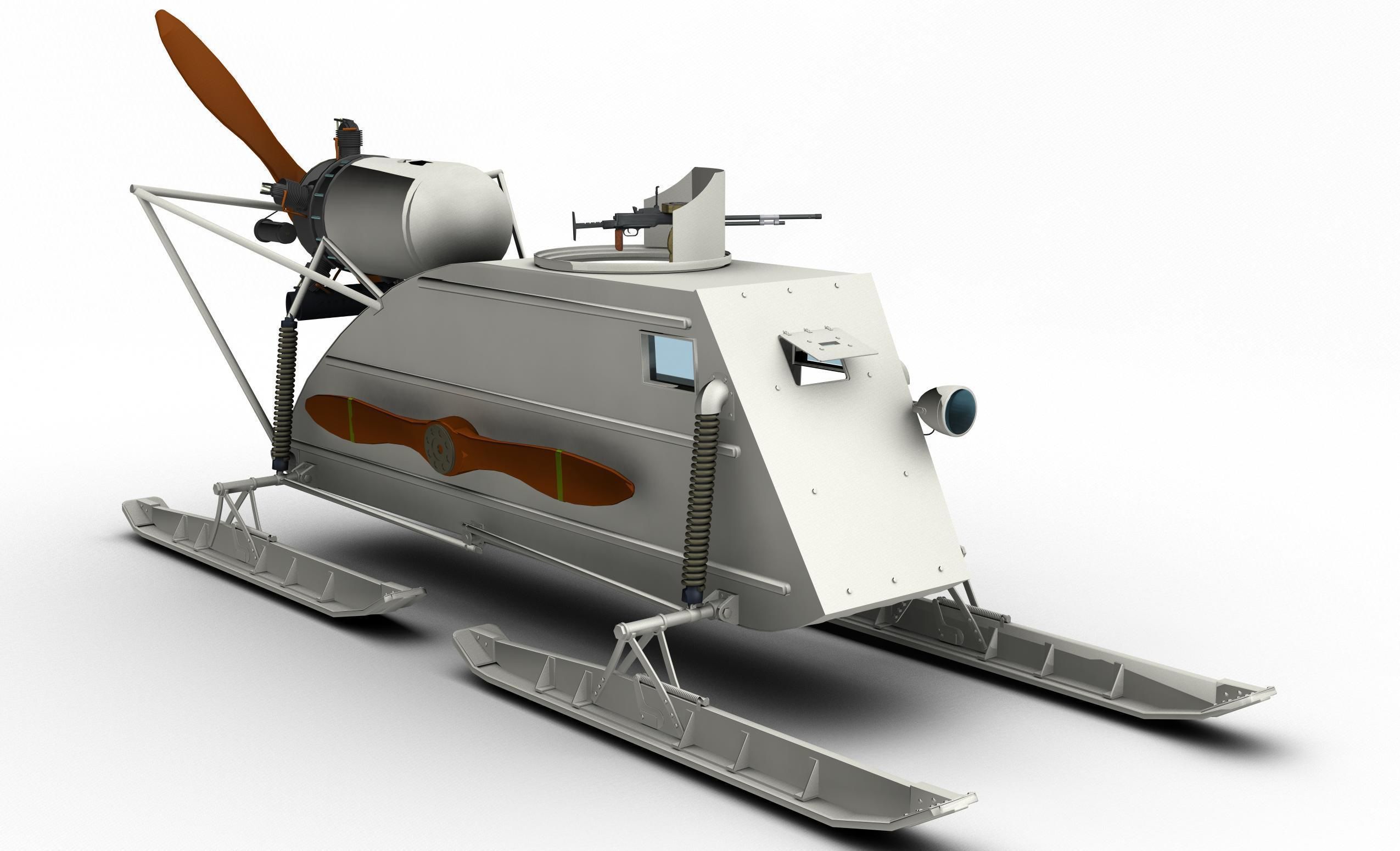 3d Model Aerosan Rf 8 Gaz 98 And Nkl 26 Armoured Sled