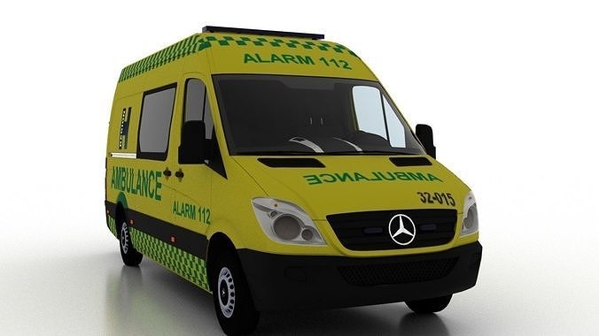Mercedes Benz Sprinter L2H2 2009 Denmark Ambulance 3D Model | CGTrader