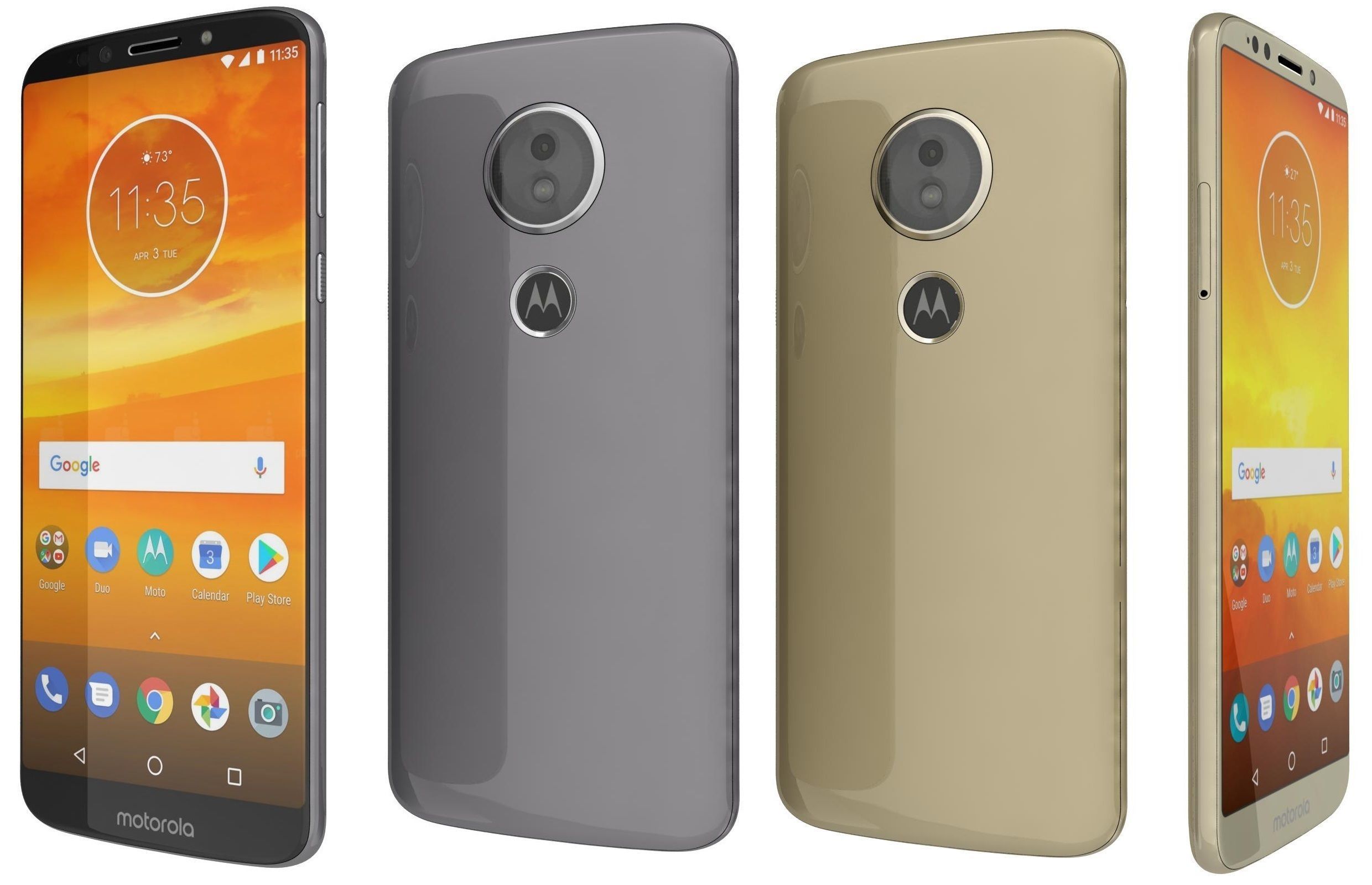 3D model Motorola Moto E5 Fine Gold And Flash Gray