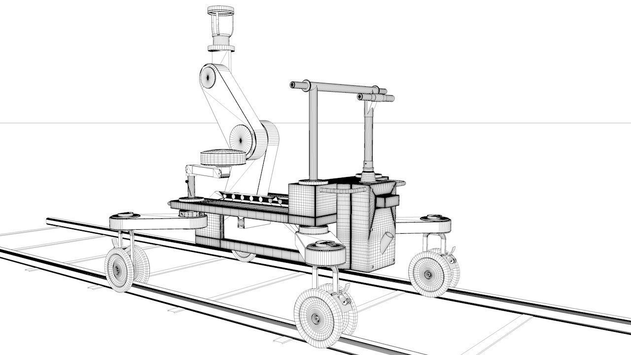 CameraDollyandTrack machine with wheels on track 3D model CGTrader