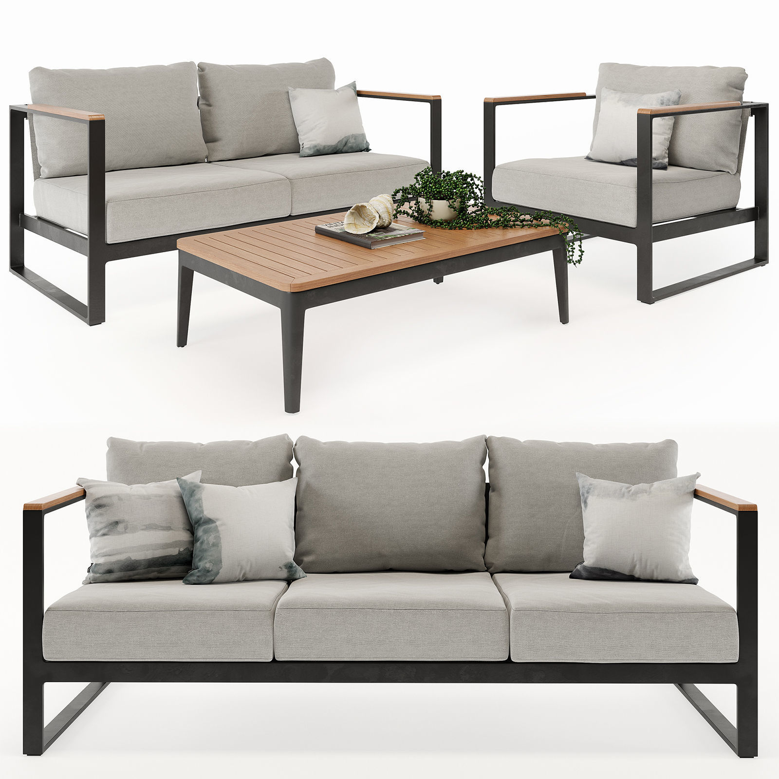 Barcelona Outdoor Sofa 3D model MAX FBX