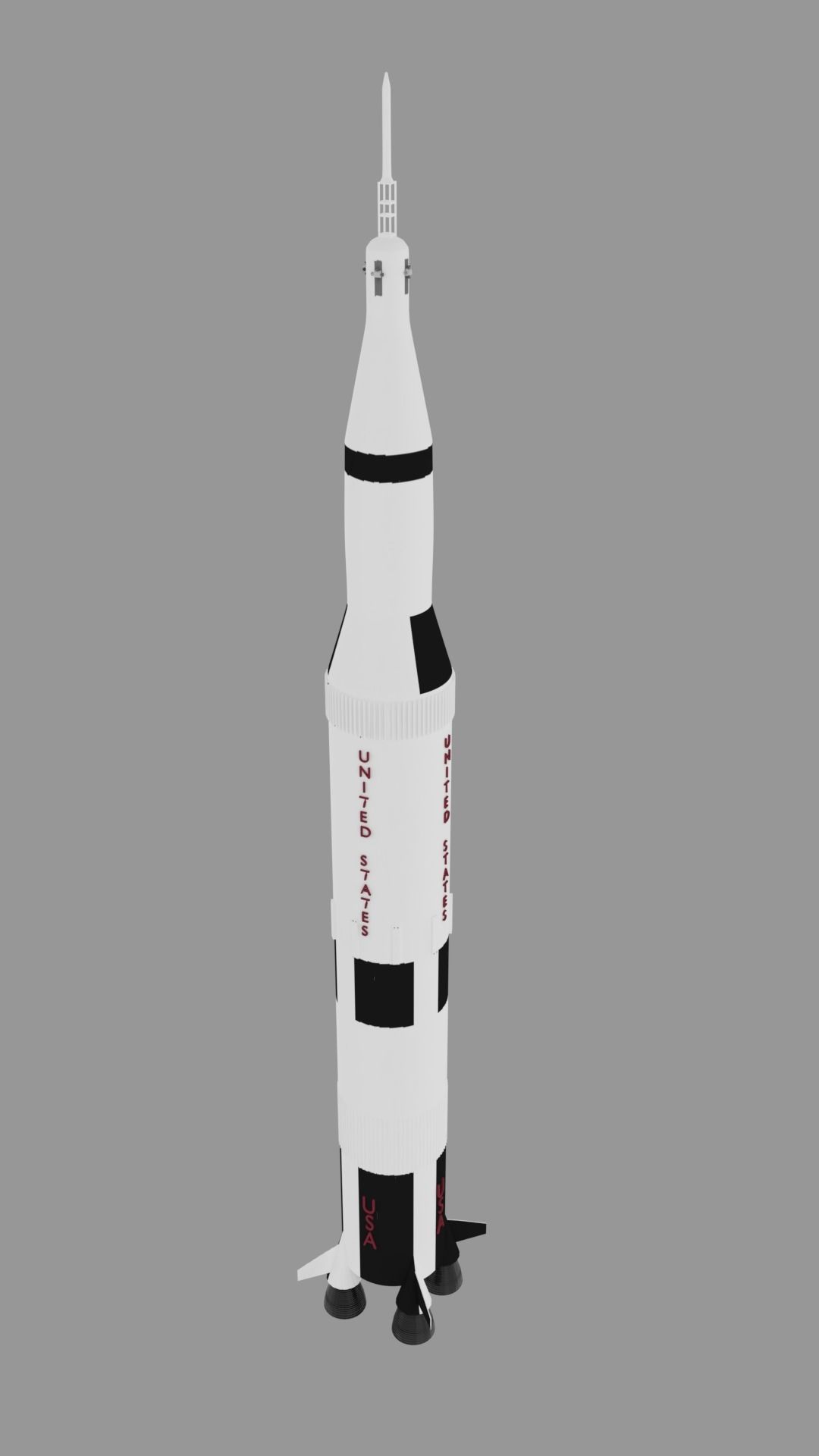 Saturn V Rocket 3D model CGTrader