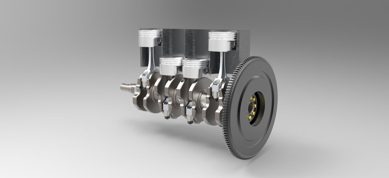 crank piston mechanism 3D CGTrader