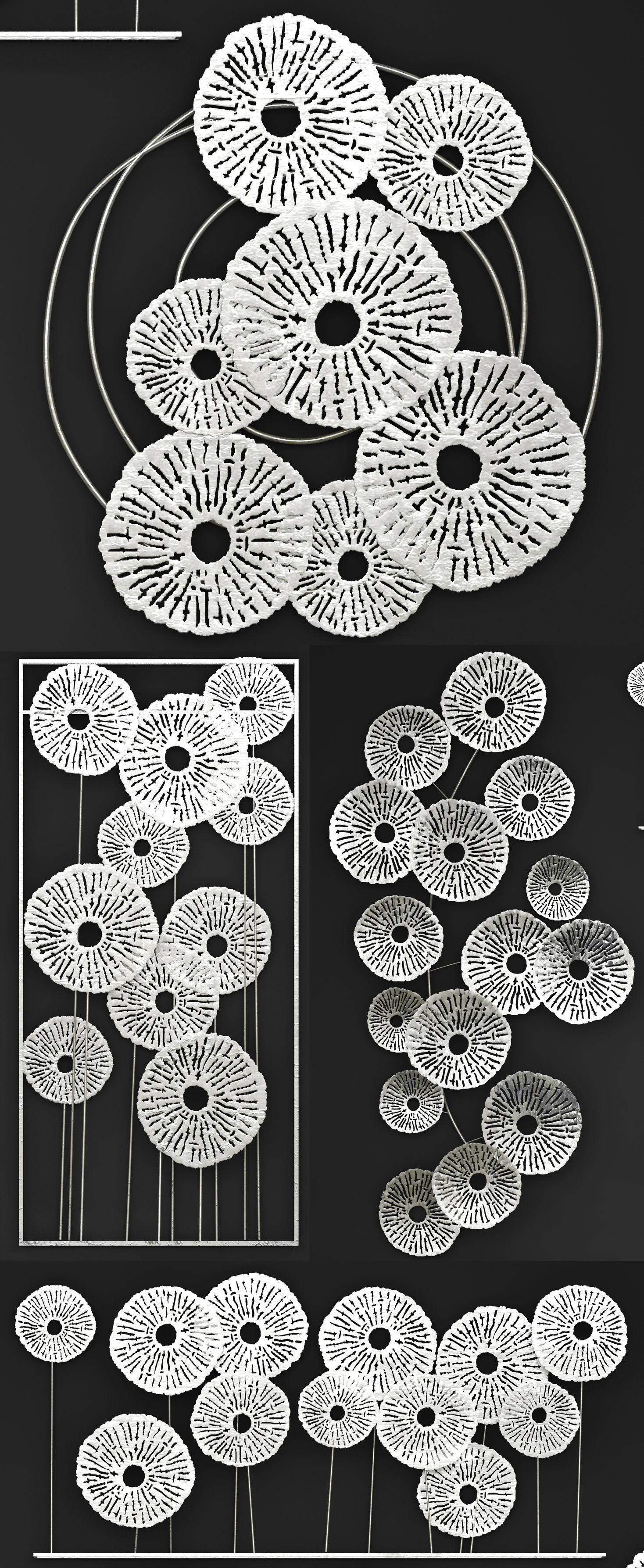 Silver Wall art Sculpture 3D model CGTrader