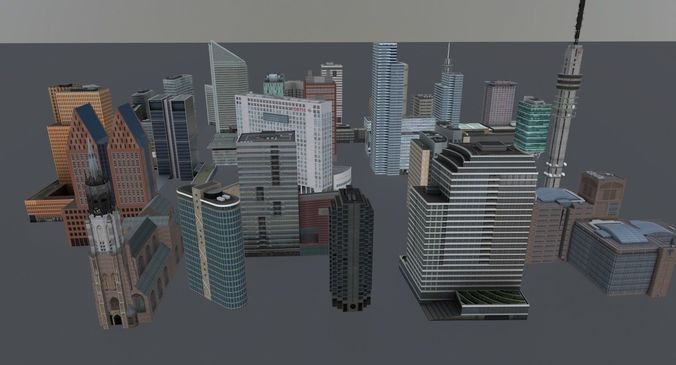 3D model Amsterdam High Rise Pack VR / AR / low-poly | CGTrader