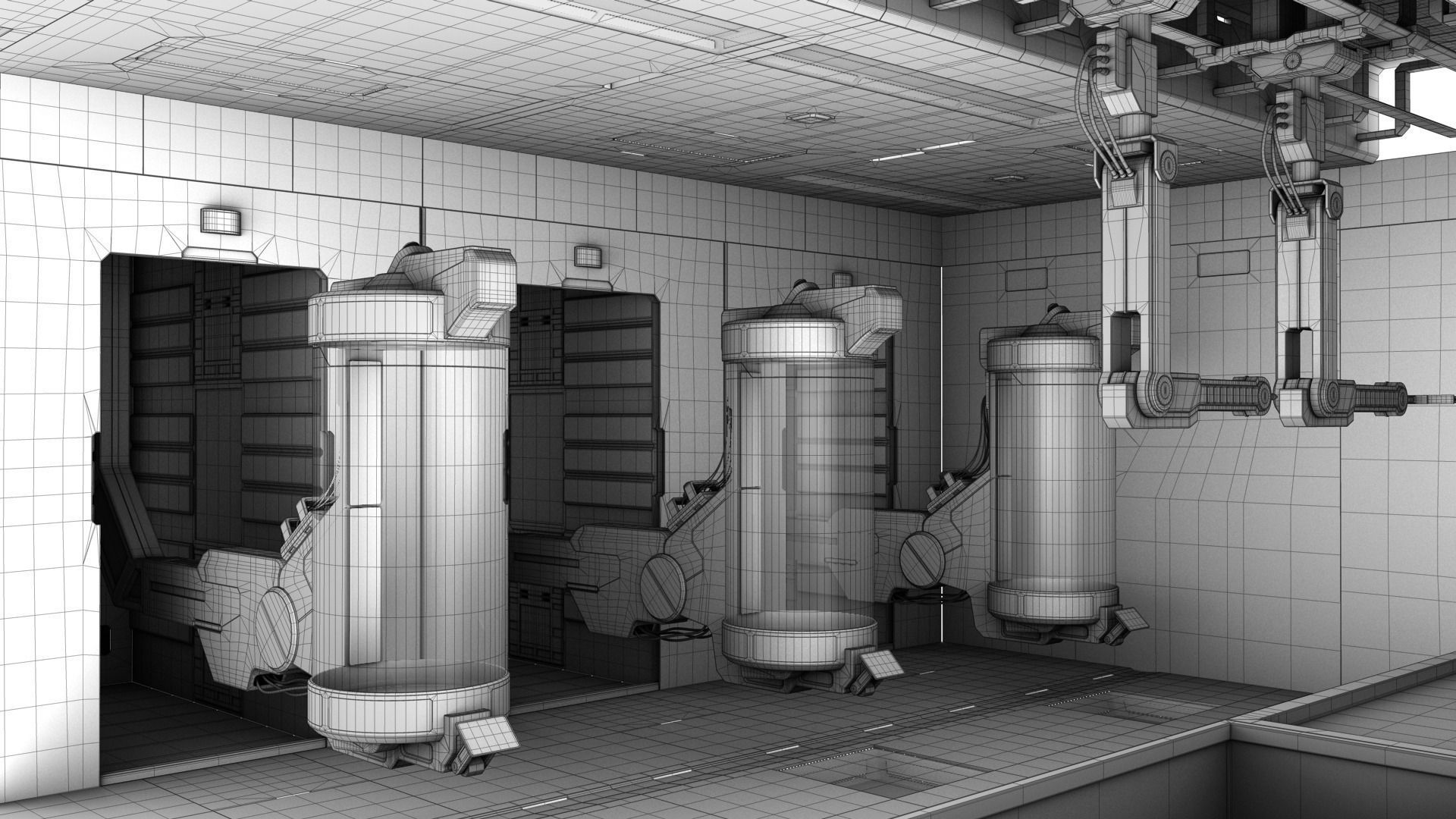 Sci Fi Lab Interior Modular 3D model | CGTrader
