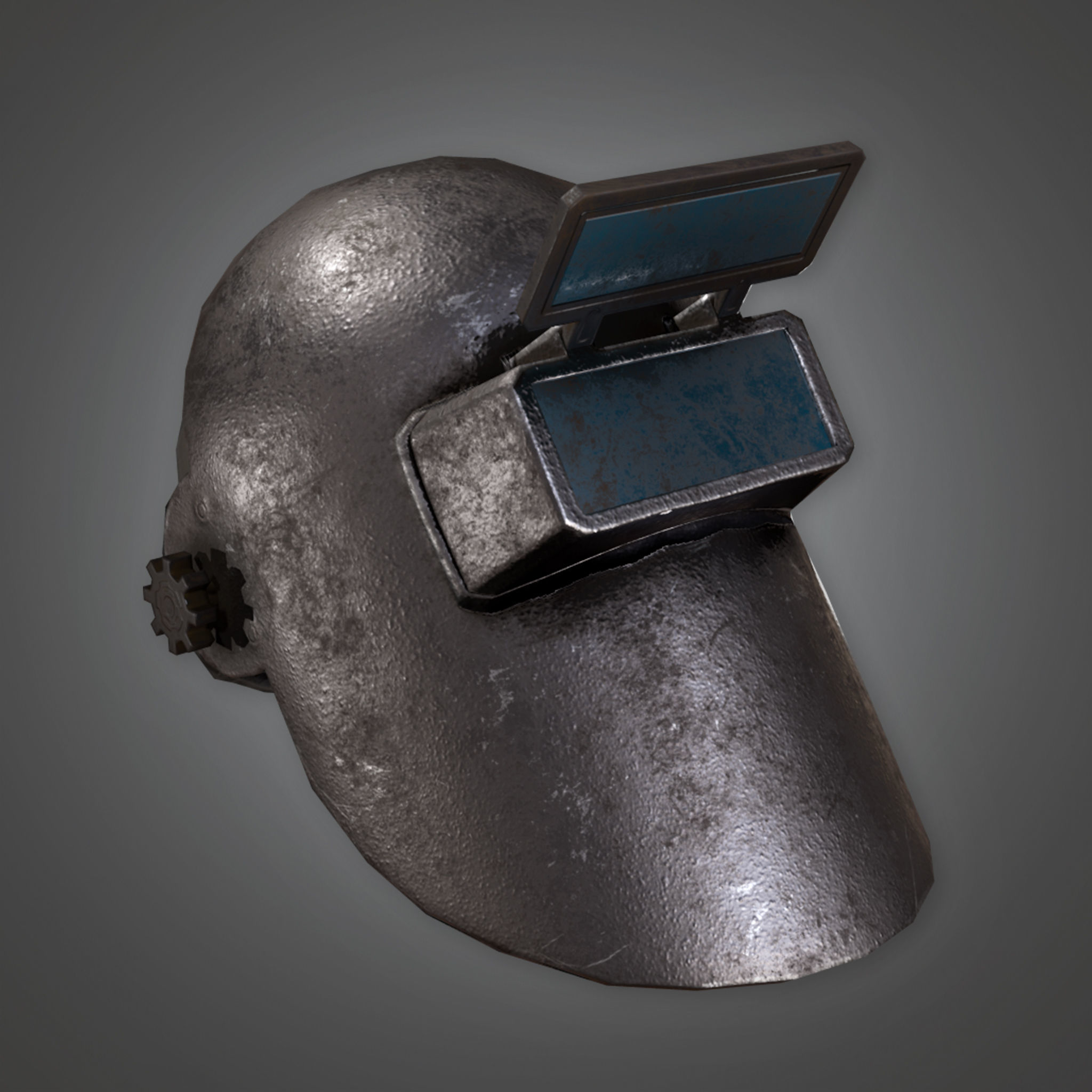 3D asset TLS Metal Welding Helmet PBR Game Ready