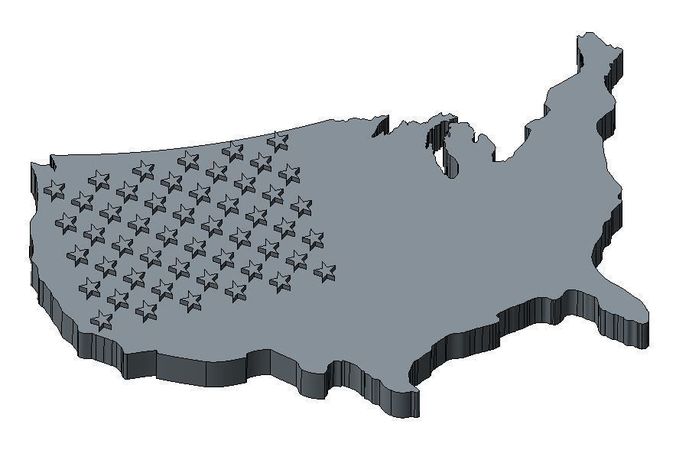 USA Flag 3D model 3D printable | CGTrader