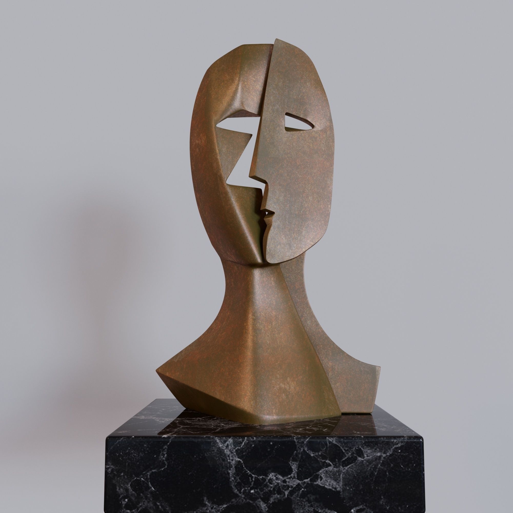 3D model Pablo Picasso Bronze Sculptures Mask CGTrader