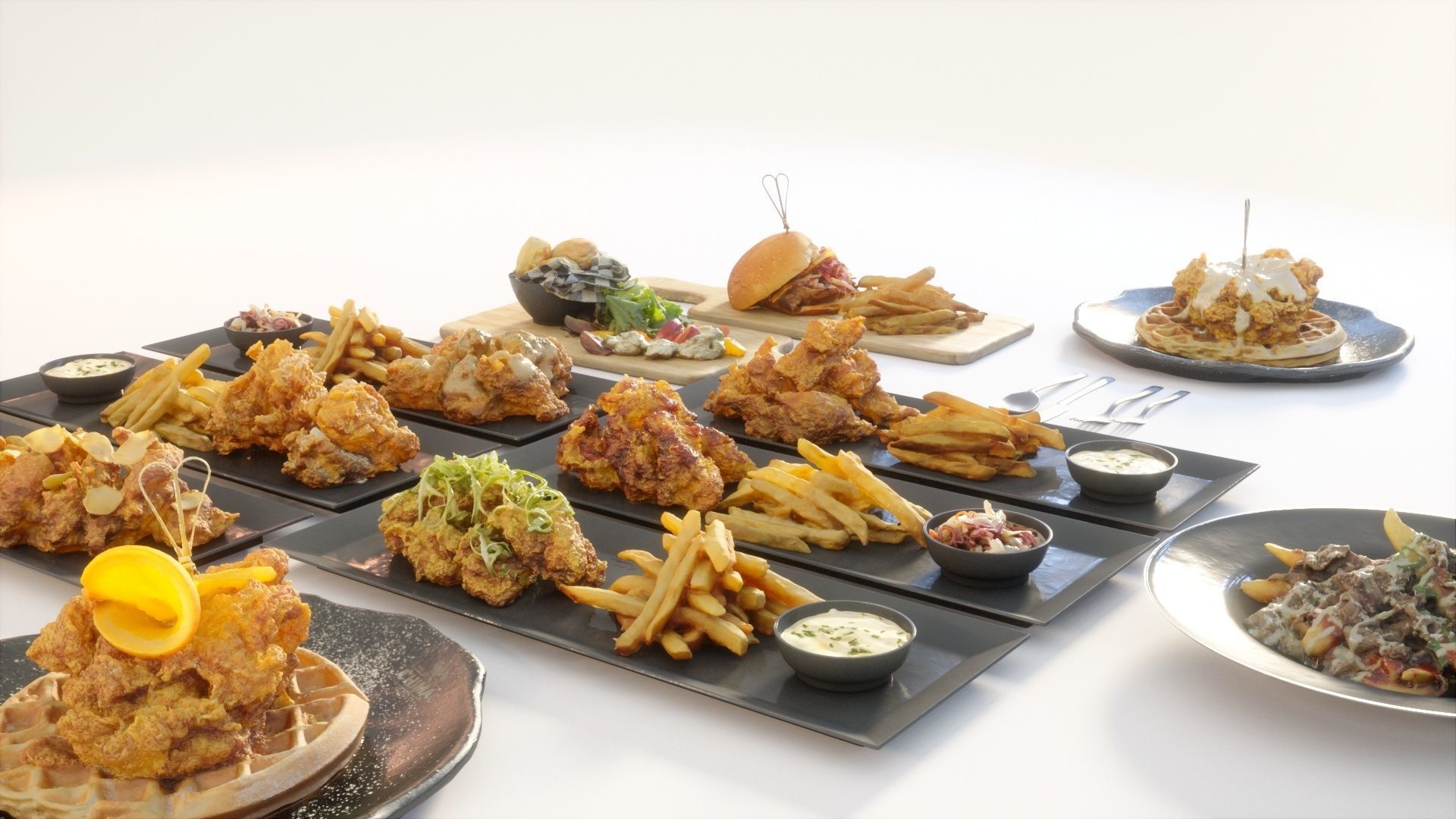 Fried chicken meal collection