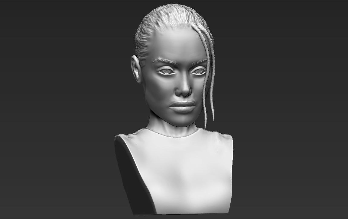 Lara Croft Angelina Jolie bust 3D printing ready stl obj formats