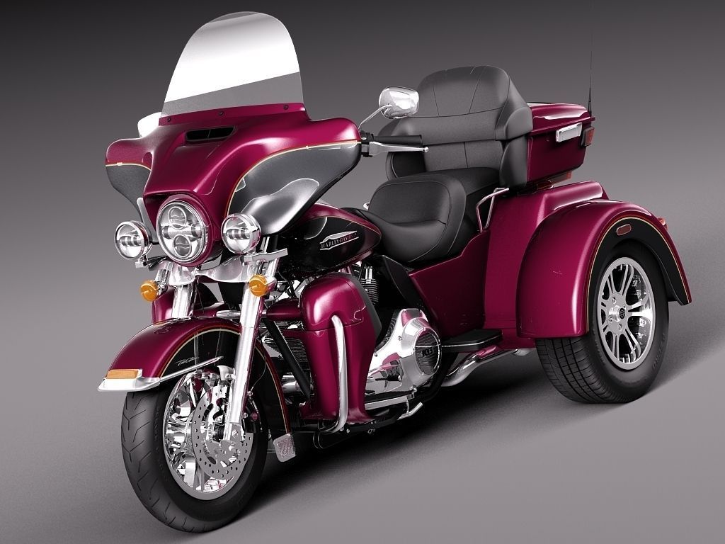 HarleyDavidson TriGlide 2015 3D Model MAX OBJ 3DS FBX C4D
