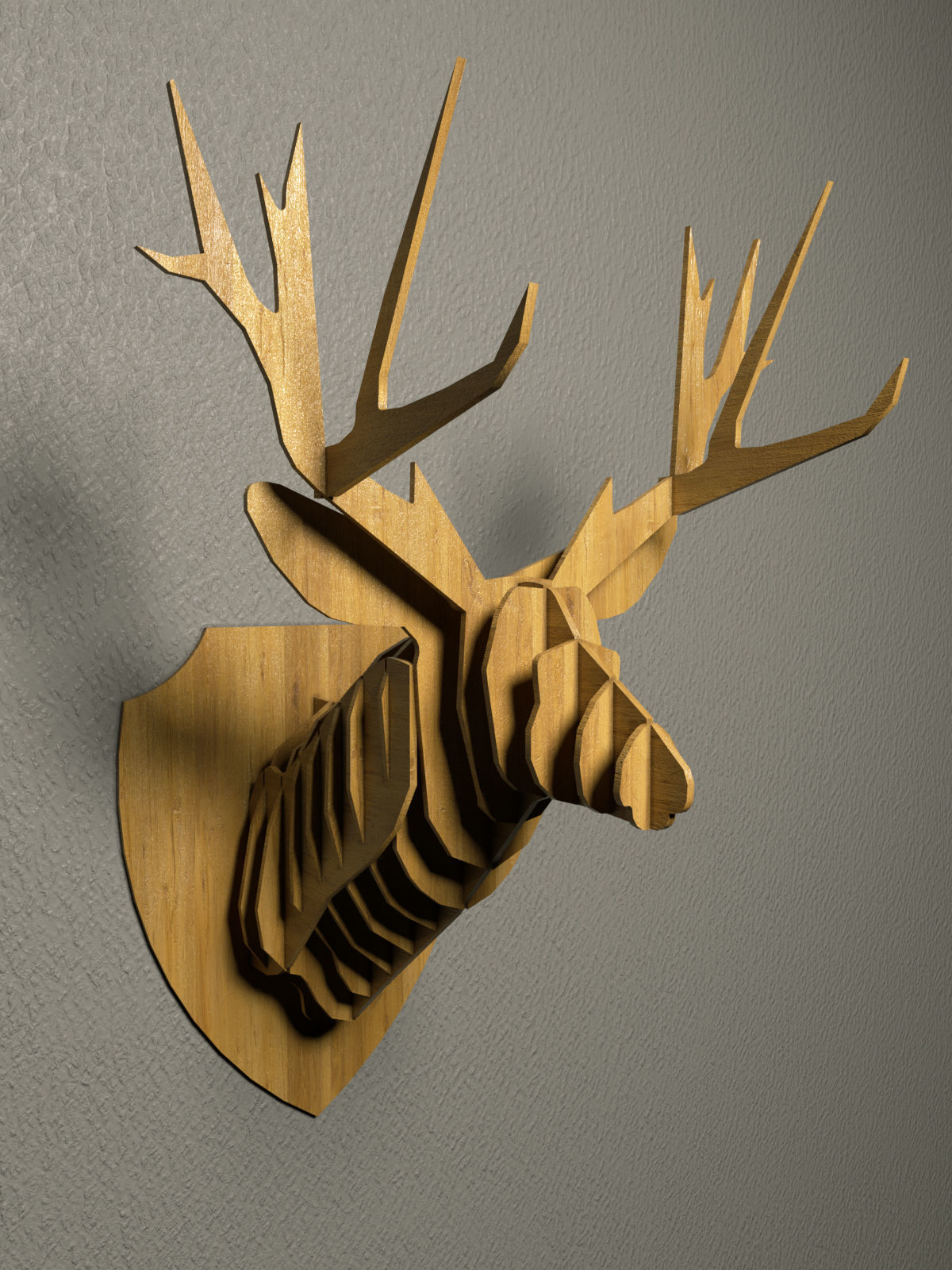 DEER WALL DECOR 3D model CGTrader