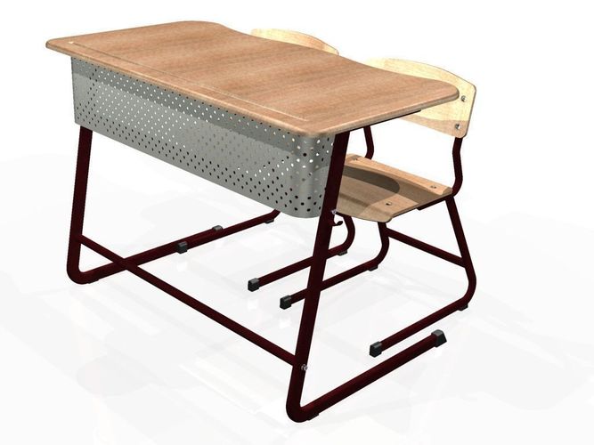 school School Desk 3D model CGTrader