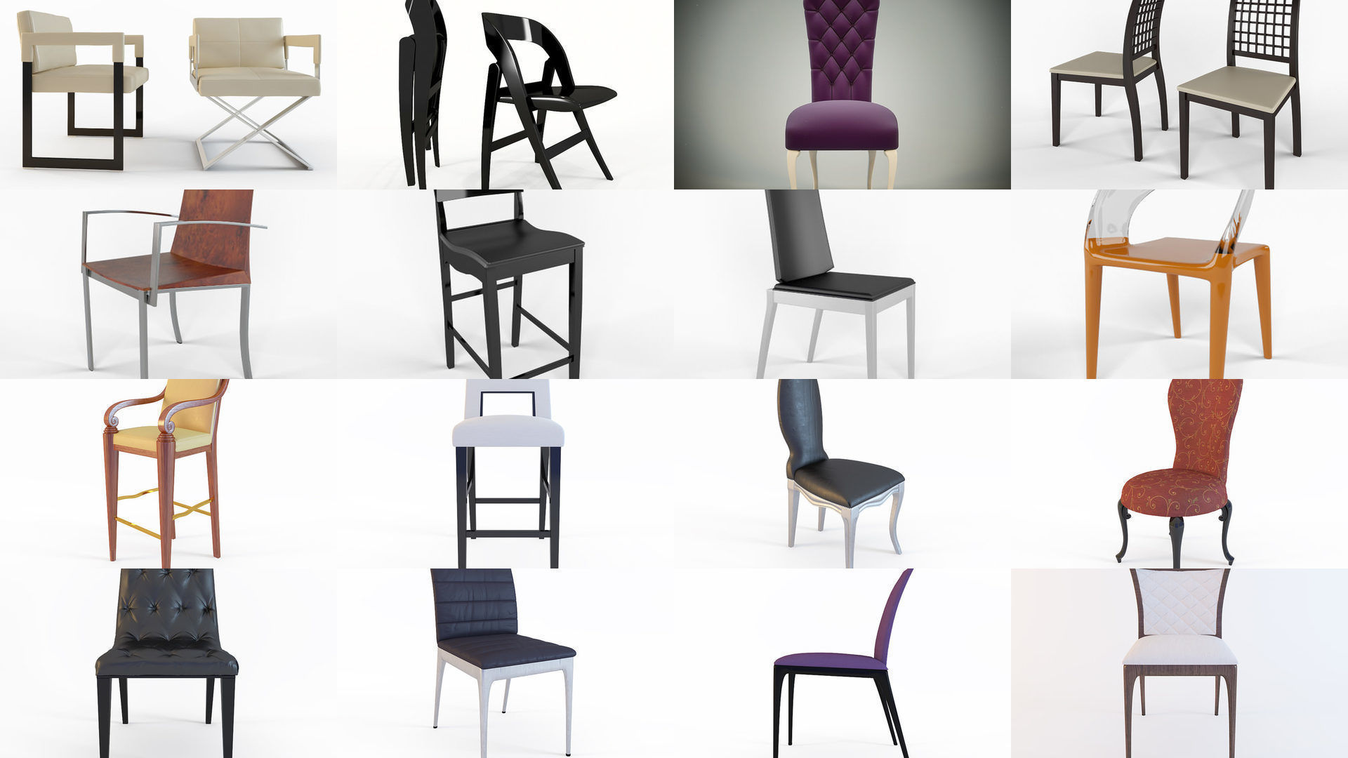 A Collection Different Types Chairs For Your Projects 31 Model
