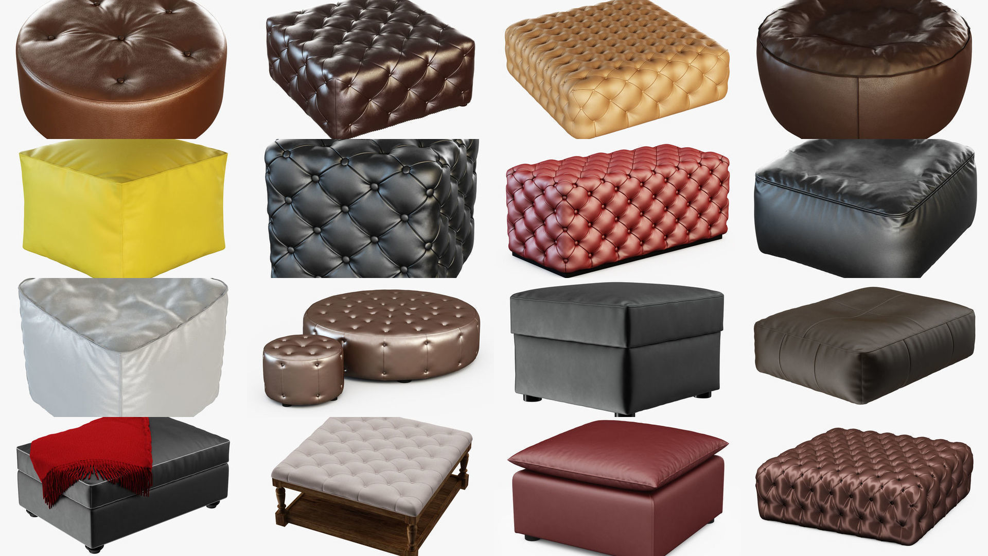 Collection different types poufs for your projects 95 models CGTrader