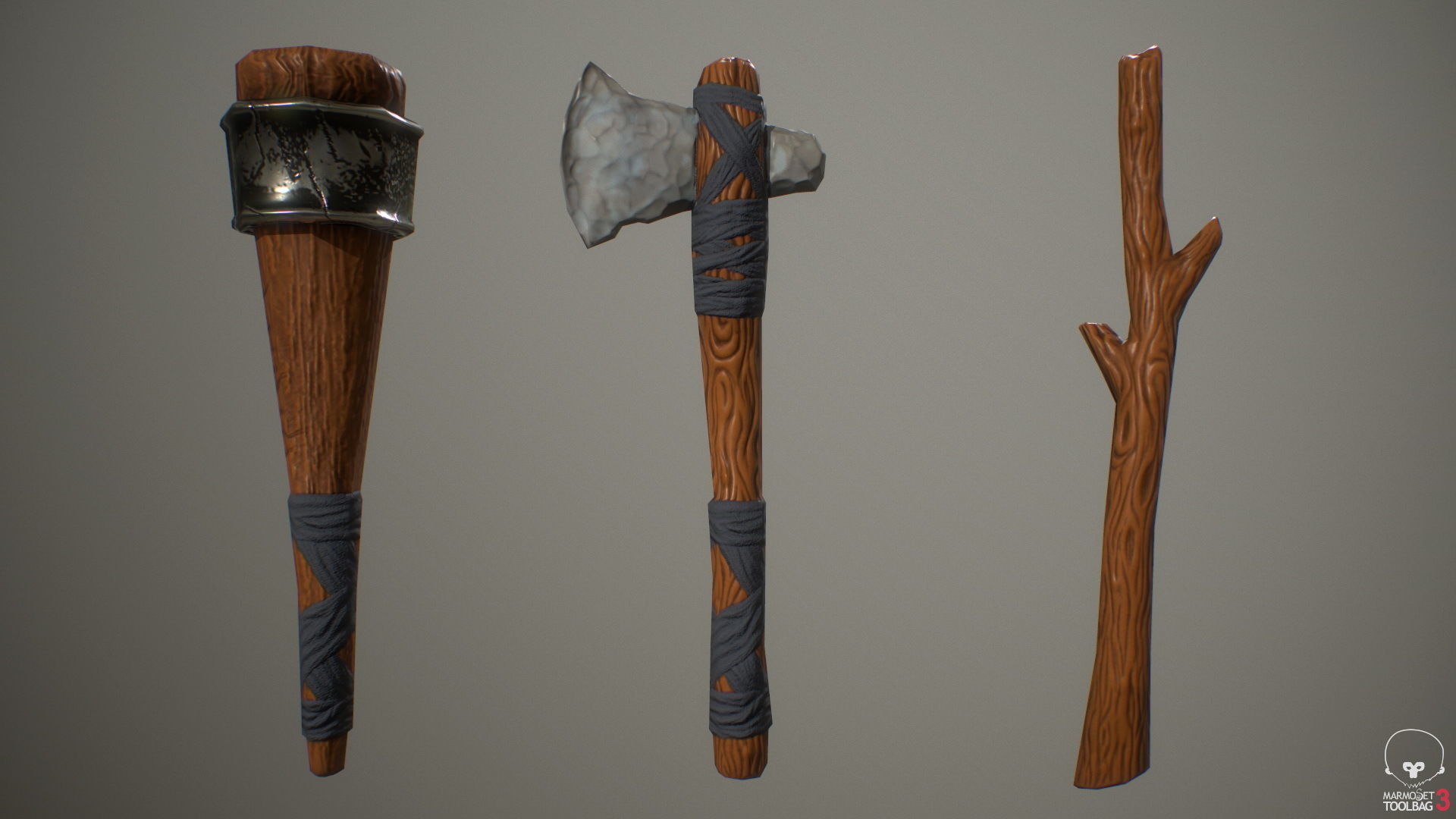 3D model Primitive weapons VR / AR / lowpoly CGTrader