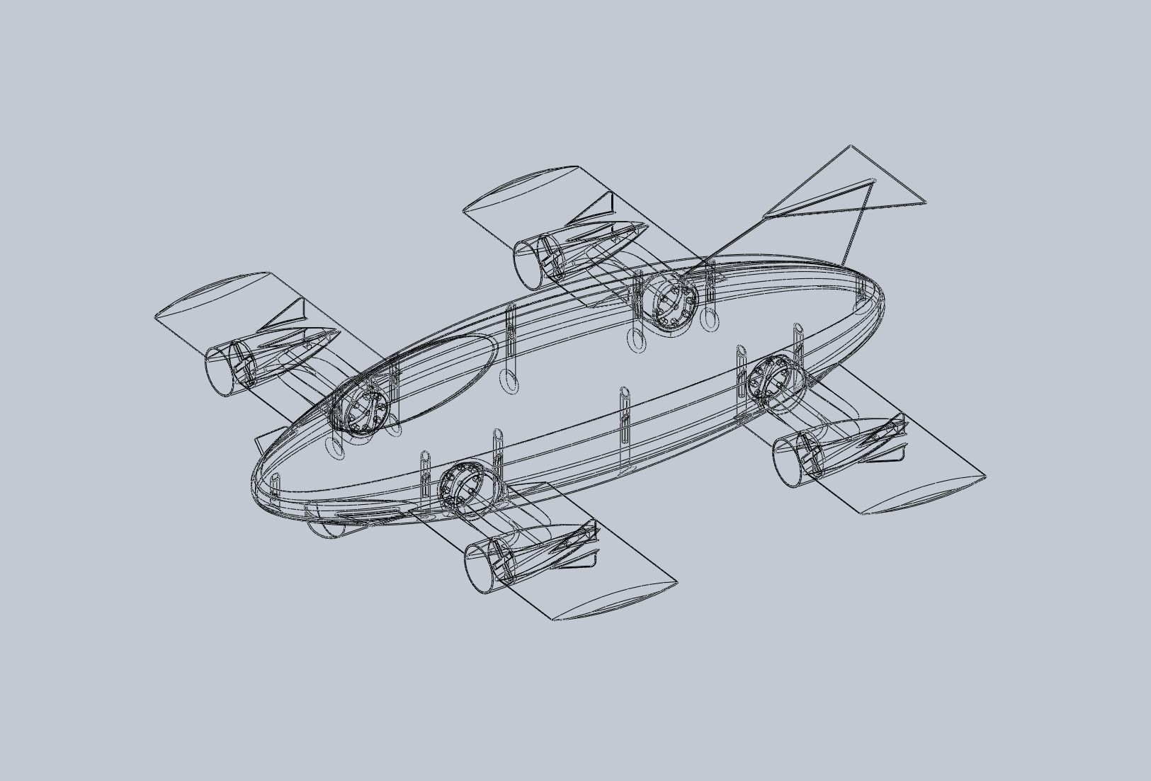 Printable Tiltwing Tiltrotor Drone Body 3D model 3D printable | CGTrader