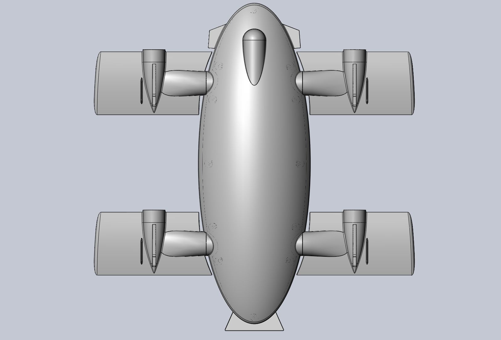 Printable Tiltwing Tiltrotor Drone Body 3D model 3D printable | CGTrader