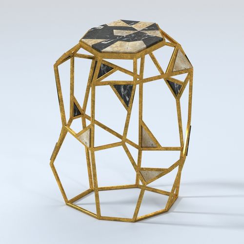 Palecek Giselle Petrified Wood Martini Table 3D model CGTrader