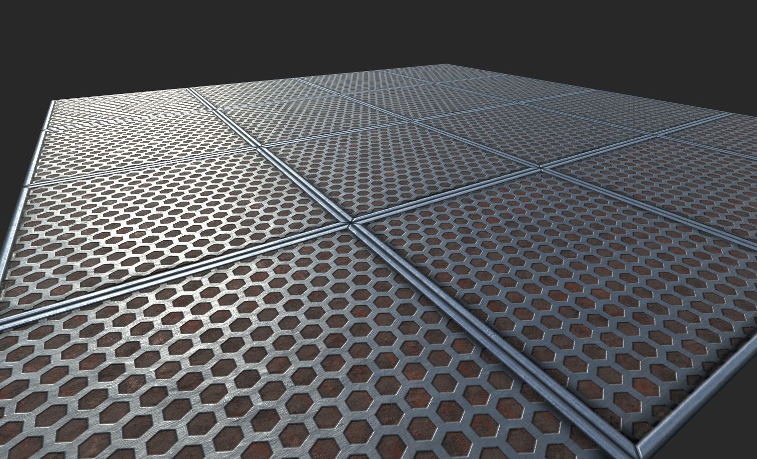 Sci-fi Metal Panel Hexagon 3D | CGTrader