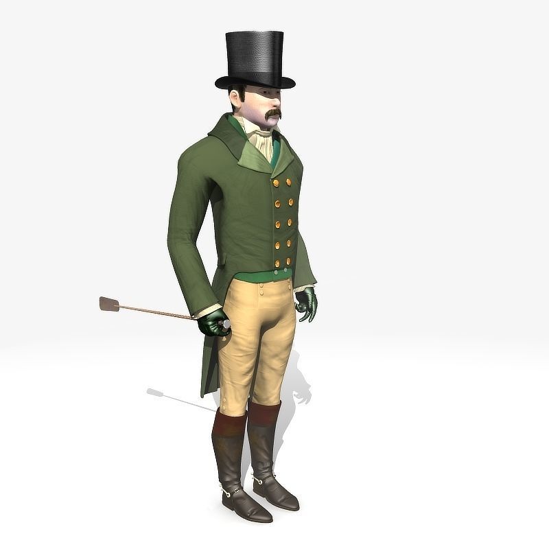 Angular Regency Man Regency Man 1811-1820 - Low poly - rigged - animated 3D model animated ...