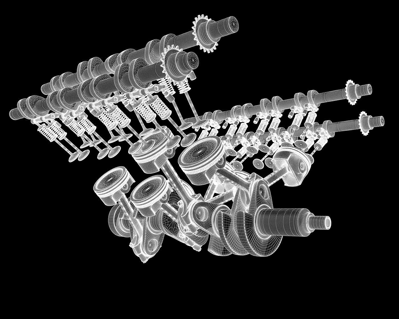 V8 Engine Ignition Animation 3D model animated rigged CGTrader