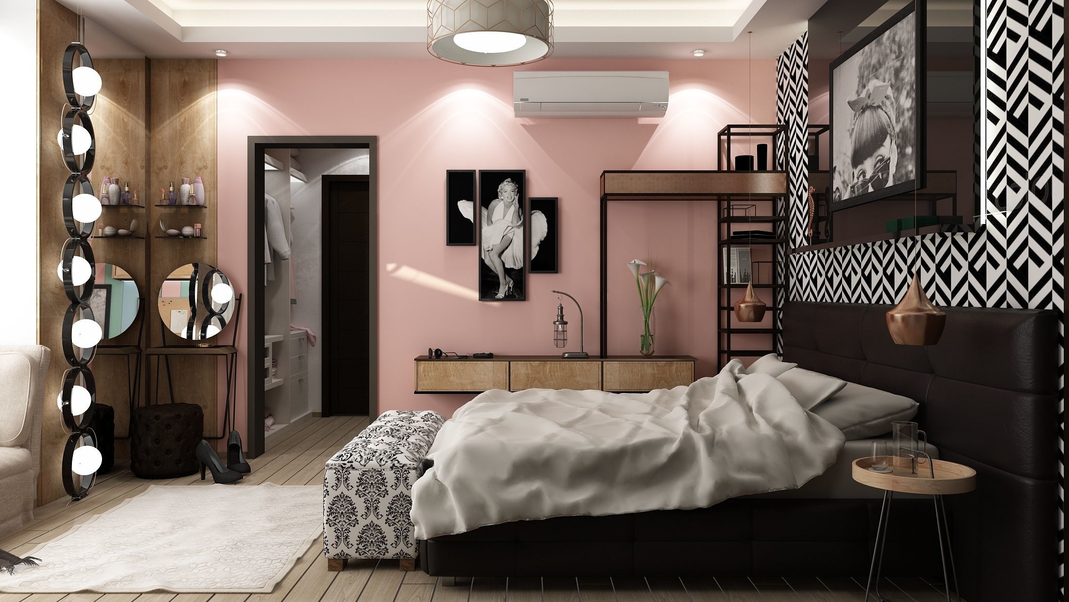 Girl woman Bedroom 3D full interior scene 3D model | CGTrader